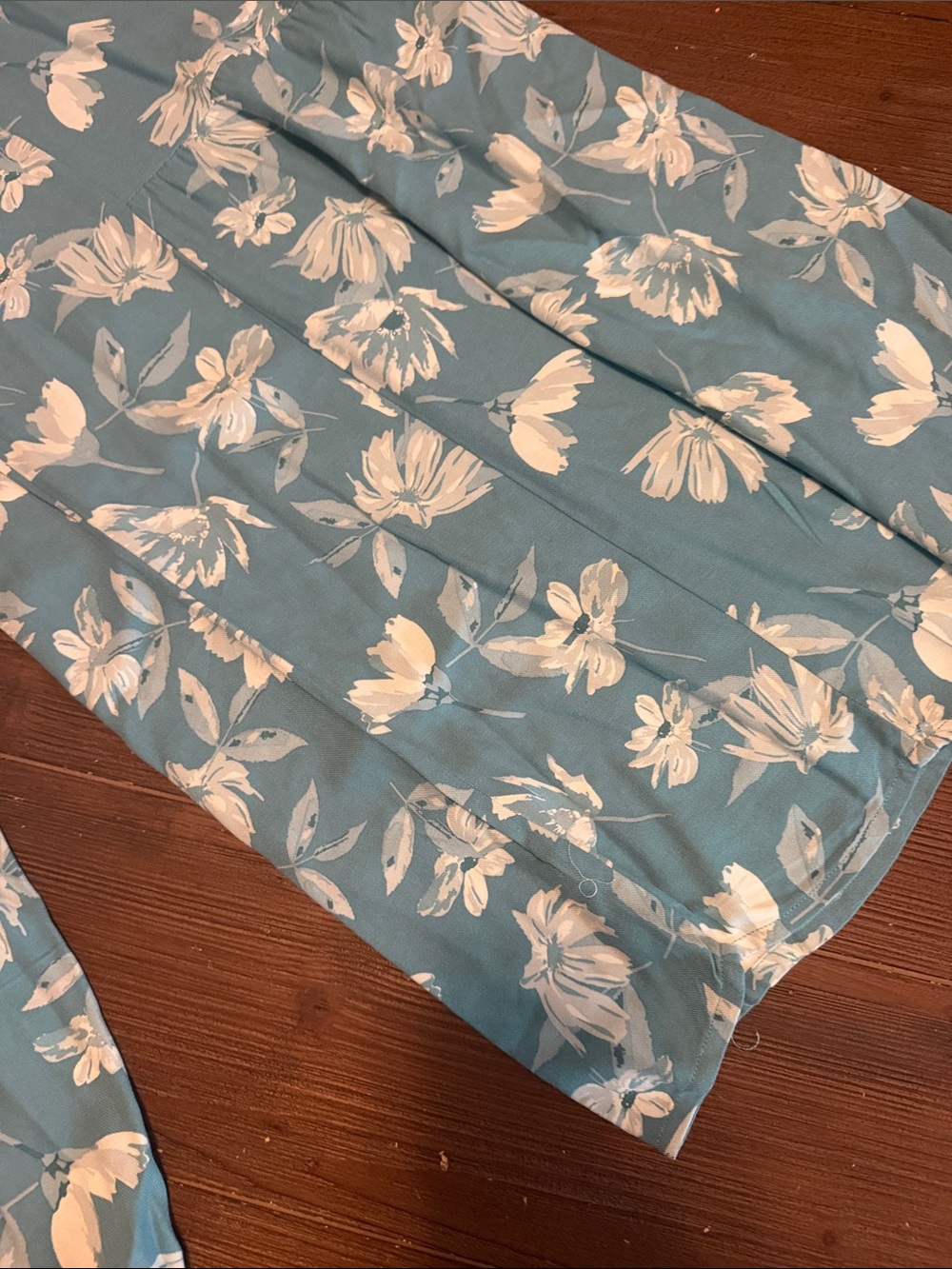 Teal Floral Wide-Leg Tie-Waist Palazzo Pants - Picture 2 of 4
